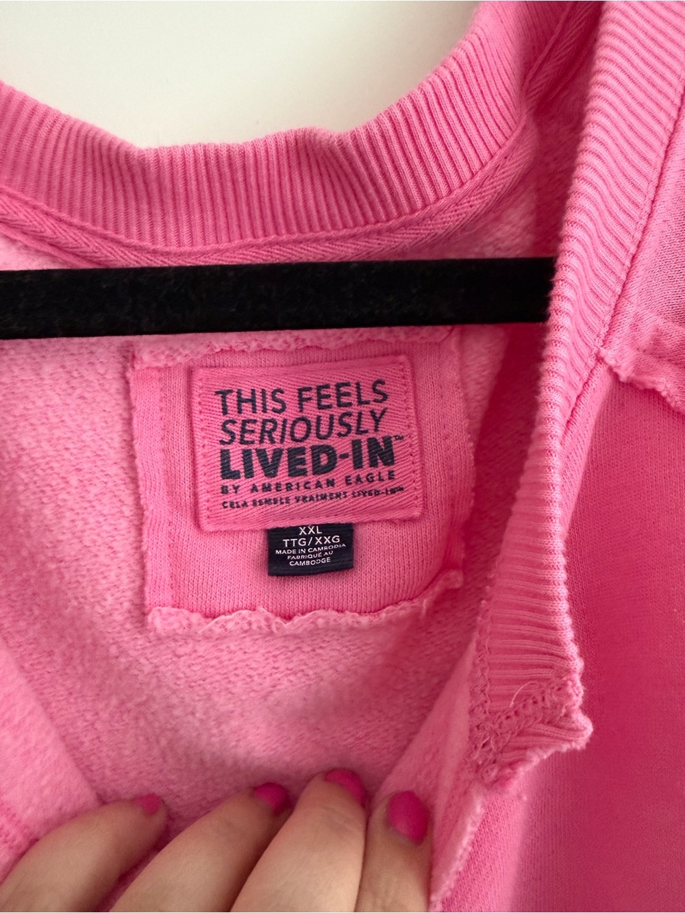 Aerie hot pink sweatshirt - Picture 4 of 5
